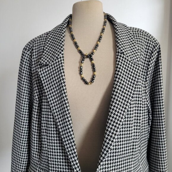 Glamour Z Lane Bryant Women's Black/White Houndstooth Jacket Blazer (Size: 24) - Picture 9 of 16